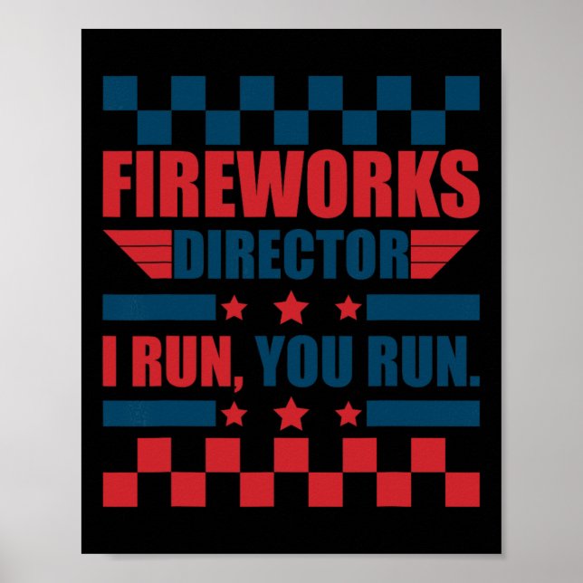 Affiche Funky 4 juillet Fireworks Directeur Je Vous Exécut (Devant)