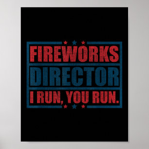 Affiche Funky 4 juillet Fireworks Directeur Je Vous Exécut
