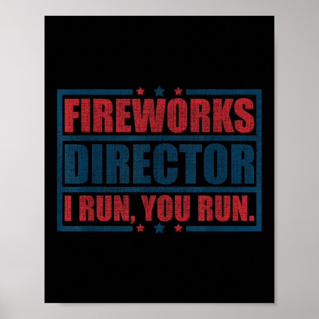 Affiche Funky 4 juillet Fireworks Directeur Je Vous Exécut (Devant)