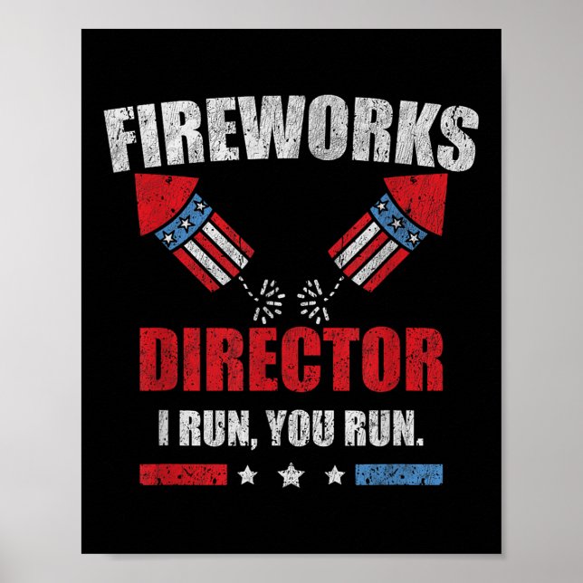 Affiche Funky 4 juillet Fireworks Directeur Je Vous Exécut (Devant)