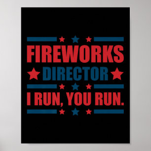 Affiche Funky 4 juillet Fireworks Directeur Je Vous Exécut