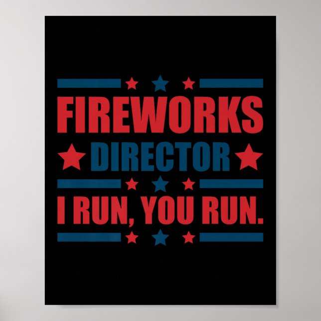 Affiche Funky 4 juillet Fireworks Directeur Je Vous Exécut (Devant)