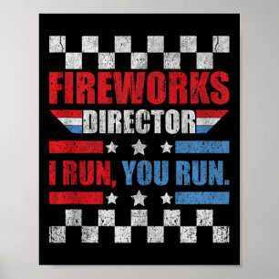 Affiche Funky 4 juillet Fireworks Directeur Je Vous Exécut