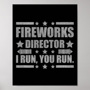 Affiche Funky 4 juillet Fireworks Directeur Je Vous Exécut