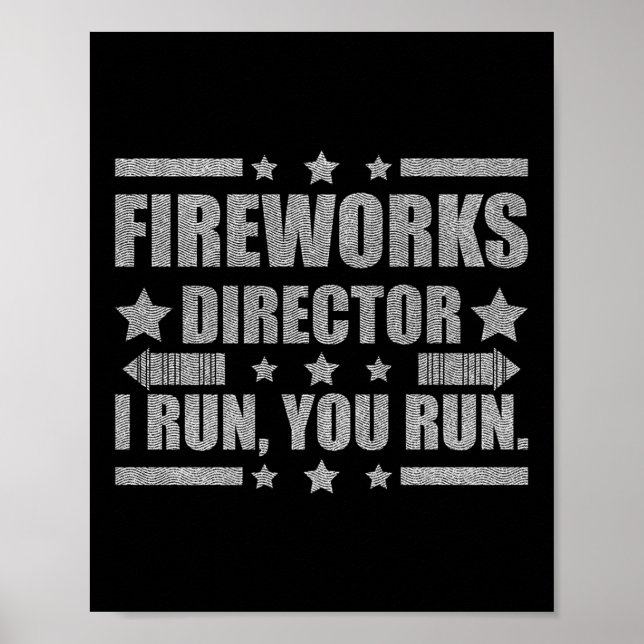 Affiche Funky 4 juillet Fireworks Directeur Je Vous Exécut (Devant)