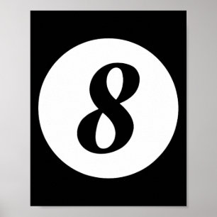 Affiche Funky 8 Ball Magic Billard Pool Lazy Halloween C