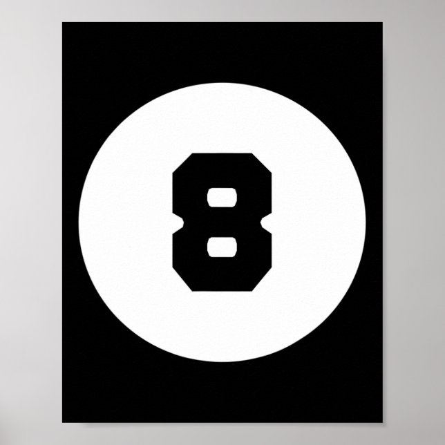 Affiche Funky 8 Ball Magic Huit Ball Billard Pool Noir (Devant)