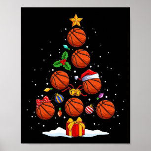 Affiche Funky Basketball Noël Arbre Lumières Noël Pour Moi