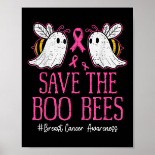 Affiche Funky Bees Ghost Boo Cerveau Cancer Sensibilisatio