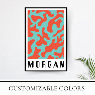 Affiche Funky Bold Retro Coral Motif