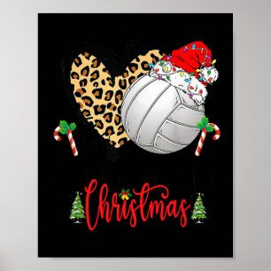 Affiche Funky Christmas Volleyball Heartbeat Santa Hat Xma