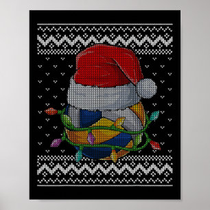 Affiche Funky Christmas Volleyball Santa Hat Xmas Pajamas