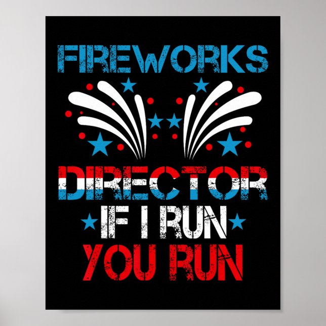 Affiche Funky Fireworks Directeur Je Vous Exécute 4 juille (Devant)