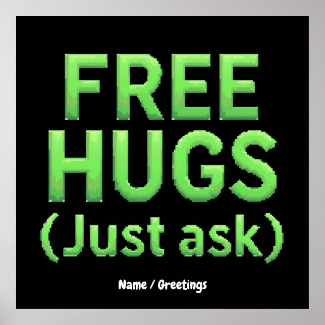 Affiche Funky Free Hugs Posez-Vous Simplement À La Famille (Devant)