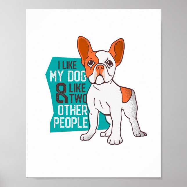 Affiche Funky French Bulldog - Comme My Dog et Two People (Devant)