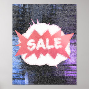 Affiche Funky Grunge Sale Burst Gritty et Conception Jouan