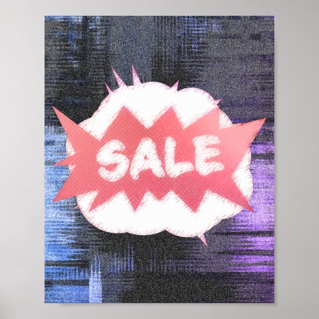 Affiche Funky Grunge Sale Burst Gritty et Conception Jouan (Devant)
