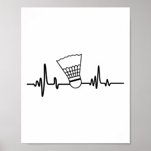 Affiche Funky Heartbeat Volant de badminton Sports