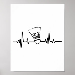 Affiche Funky Heartbeat Volant de badminton Sports