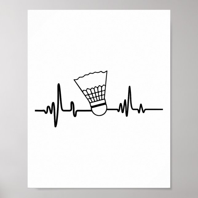 Affiche Funky Heartbeat Volant de badminton Sports (Devant)