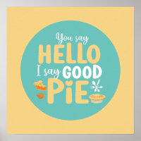 Funky Hello Good Pie Pastel Cuisine Typographie Ar