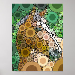 Affiche Funky Horse Circles Bulles Art Moderne
