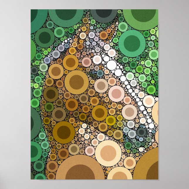 Affiche Funky Horse Circles Bulles Art Moderne (Devant)