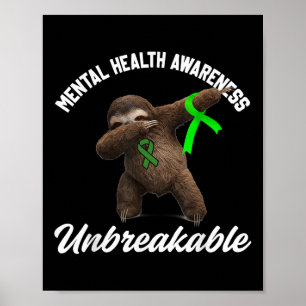Affiche Funky Mental Health Awareness Indestructible Sloth