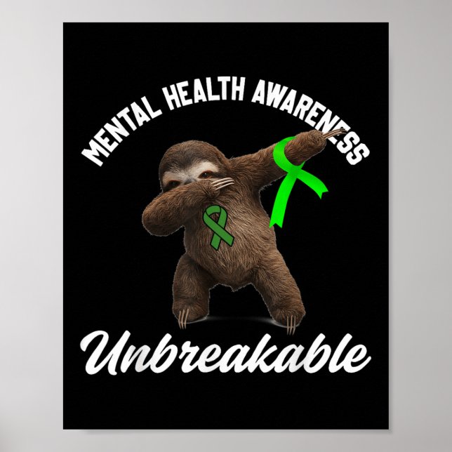Affiche Funky Mental Health Awareness Indestructible Sloth (Devant)