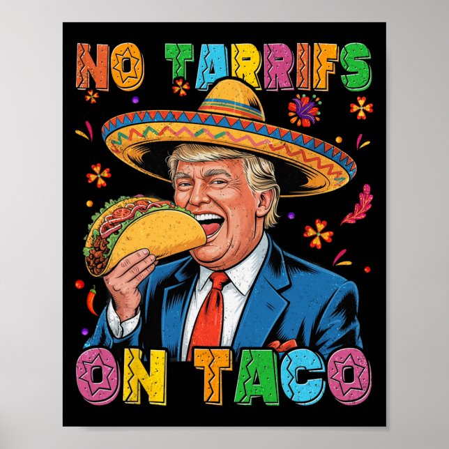 Affiche Funky Mexicain Cinco De Mayo Trump Pas De Tarrifs  (Devant)