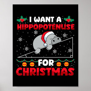 Affiche Funky Noël Math Enseignant Hippopoténose Math Lo