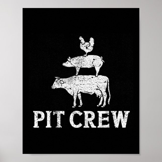 Affiche Funky Pit Crew Grilling Fumer Porc De Poulet B (Devant)