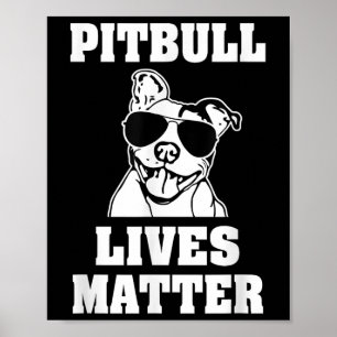 Affiche Funky Pitbull Vit Chien Dit Chemise Sensibilisatio