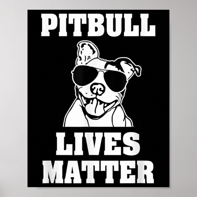 Affiche Funky Pitbull Vit Chien Dit Chemise Sensibilisatio (Devant)