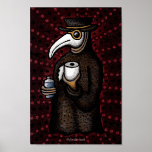 Affiche Funky Plague Doctor avec papier toilette