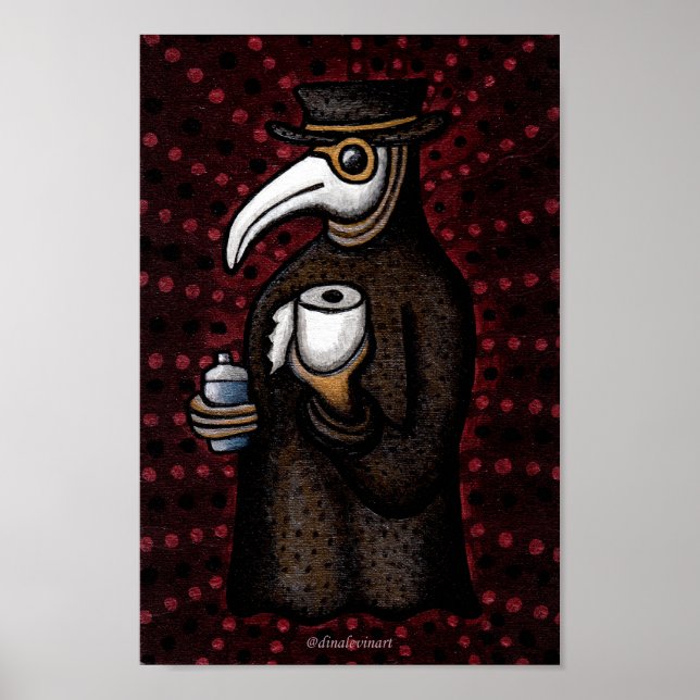 Affiche Funky Plague Doctor avec papier toilette (Devant)
