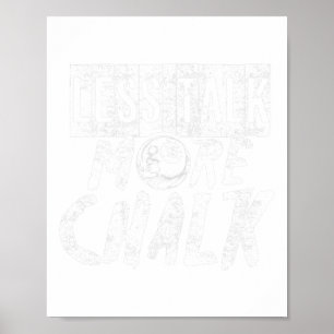 Affiche Funky Pool Billard Pun Moins Parler Plus Chalk