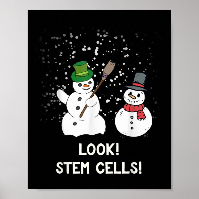 Affiche Funky Snowman Noël Science Noël Noël Biologie Neig (Devant)