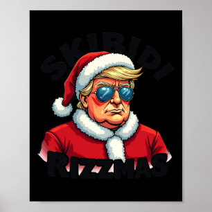 Affiche Funky Trump Noël Père Noël Trump Skibidi Ri