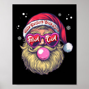 Affiche Funky Trump Père Noël Noël rose bulle gomme Faire 