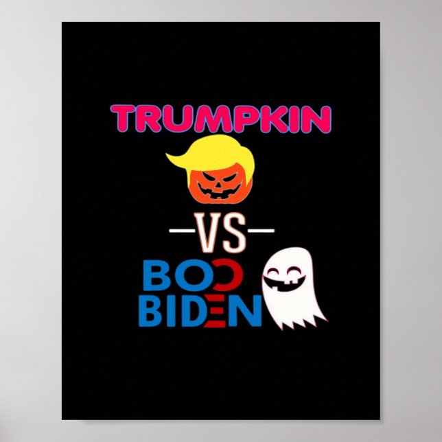 Affiche Funky Trumpkin Vs Boo Biden Classe Design Hallowee (Devant)