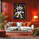 Affiche Funky White Alien - Neon Pop Art Créature Wall Art<br><div class="desc">Ce blanc alien funky apporte la joie néon à la vie! De grands yeux,  des formes biscornues et des lignes audacieuses créent un design pop art ludique. Parfait pour les amateurs de déco branchée,  les aliens excentriques et les néons qui font briller n'importe quel mur.</div>