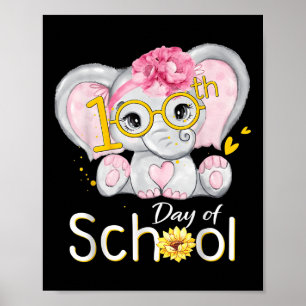 Affiche Funny 100 Jours De Chemise De L'École Eléphant 100
