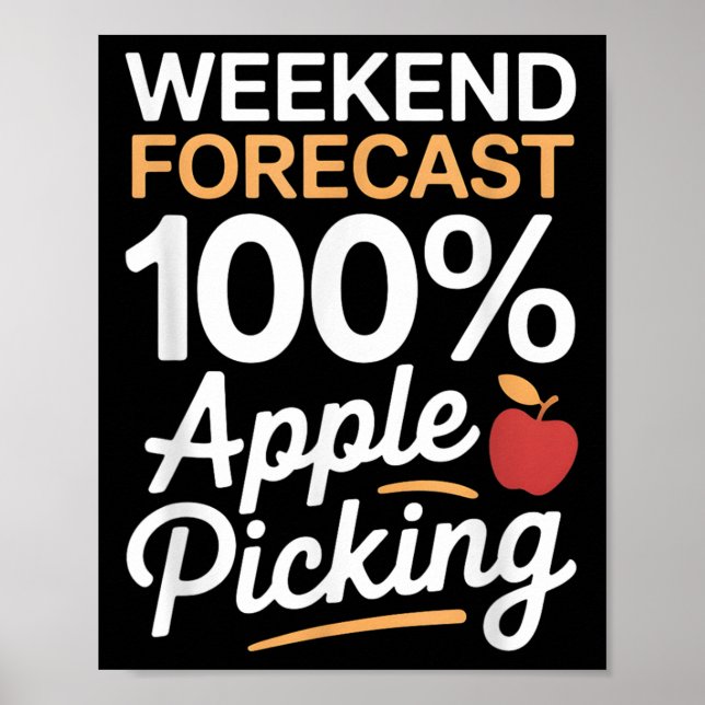 Affiche Funny 100 Percent Weekend Apple Picking Weather Fo (Devant)