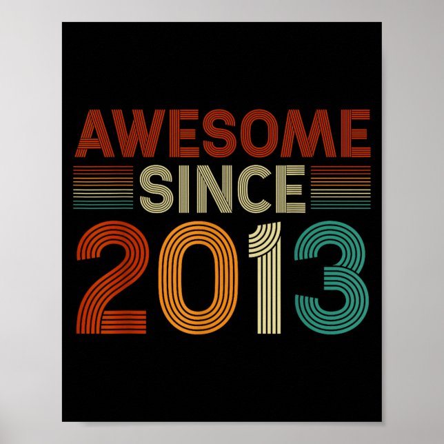 Affiche Funny 12 Year Old Awesome Since 2013 Birthday Son  (Devant)