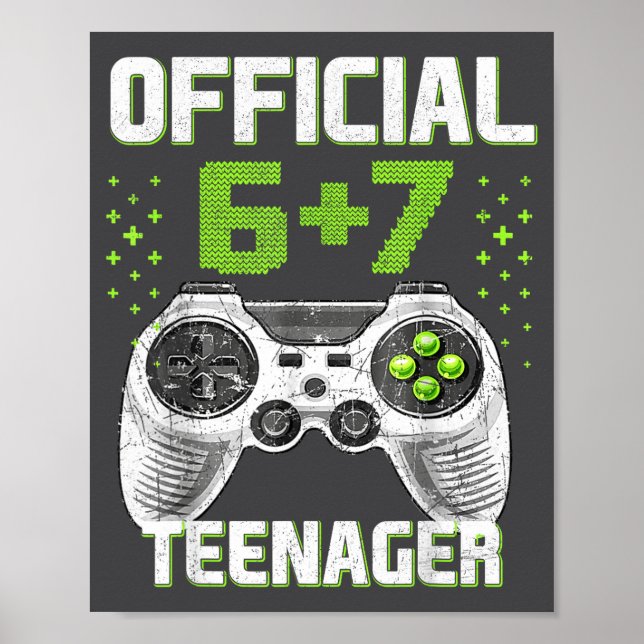 Affiche Funny 13th Birthday Teenager 6+7 Year Old Boys Kid (Devant)