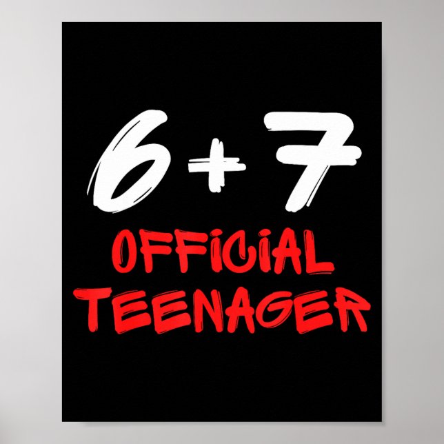 Affiche Funny 13th Birthday Teenager 6+7 Year Old Boys Kid (Devant)
