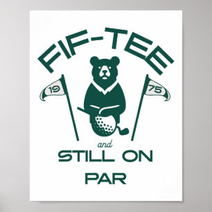 Affiche Funny 50e anniversaire Golfer Vintage 1975 Golf Lo