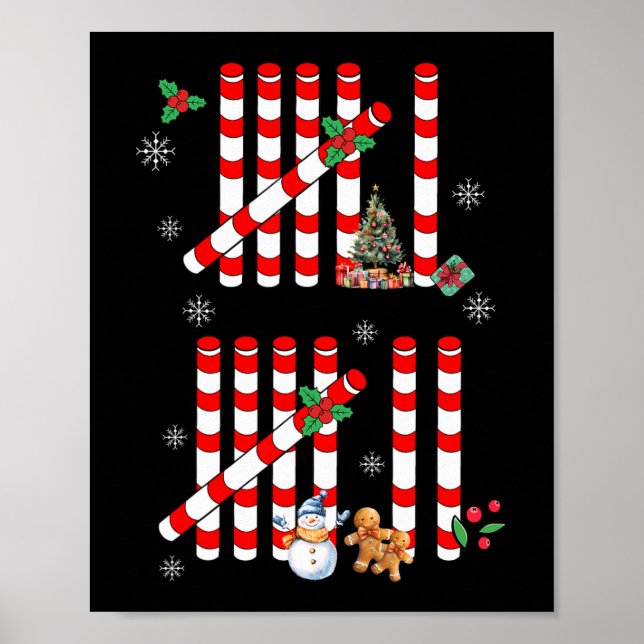 Affiche Funny 67 Candy Cane Tally Marks Christmas Six Seve (Devant)