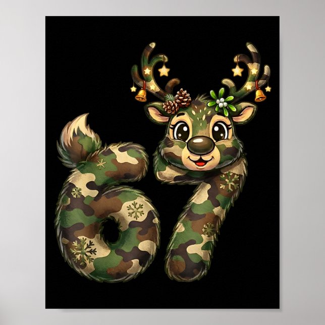 Affiche Funny 67 Christmas Holiday Camo Hunting Reindeer D (Devant)
